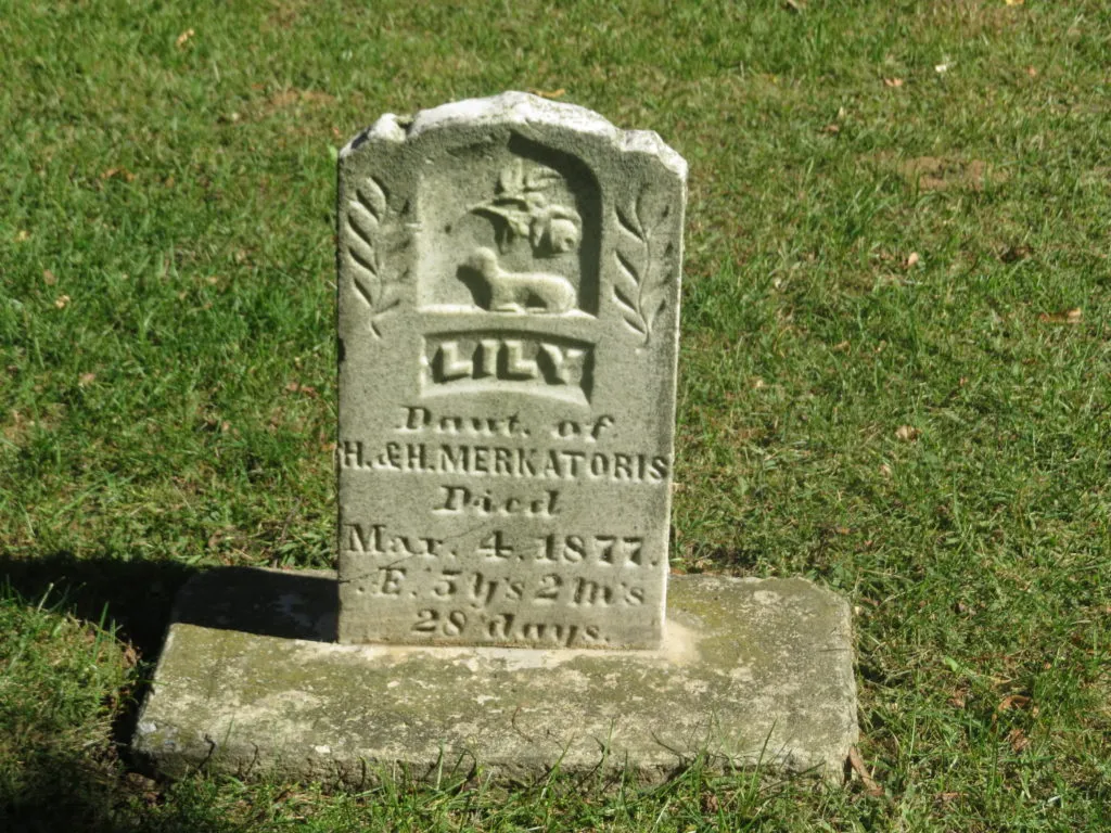 grave marker for Lily Merkatoris