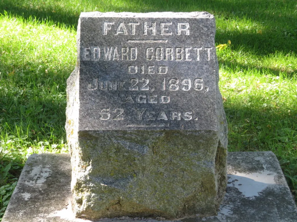 grave marker for Edward Corbett