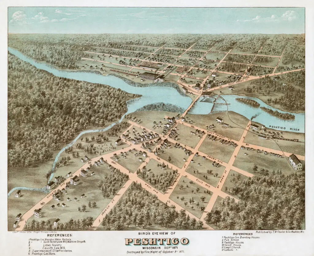 1871 Map of Peshtigo